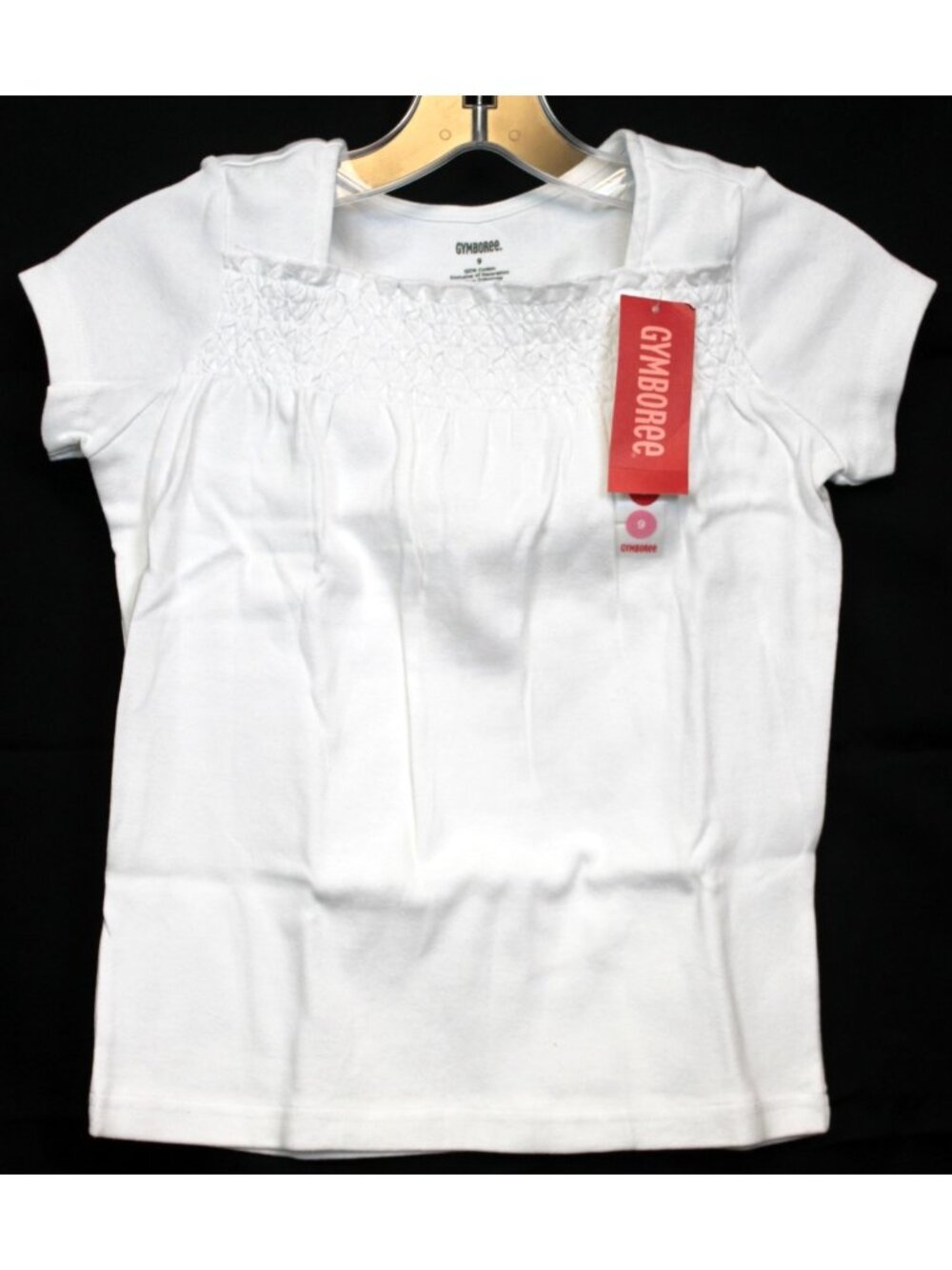 2009 Gymboree Pretty Lady Solid White Shirred Neckline T-Shirt Tee Top sz 9 NEW